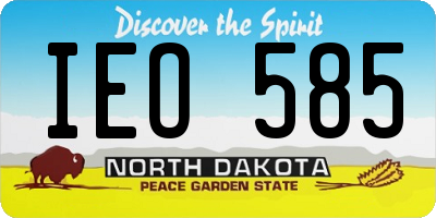 ND license plate IEO585