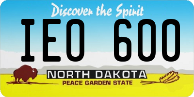 ND license plate IEO600