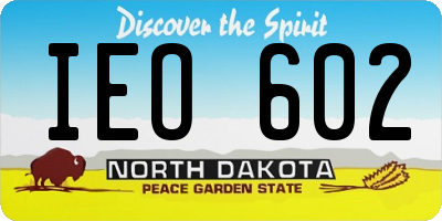 ND license plate IEO602