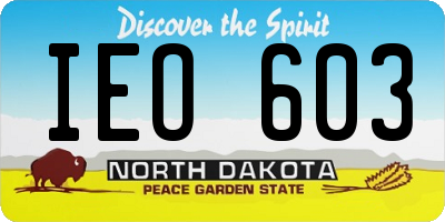 ND license plate IEO603