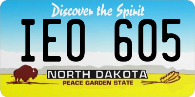 ND license plate IEO605