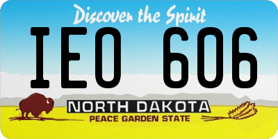 ND license plate IEO606