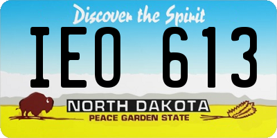 ND license plate IEO613