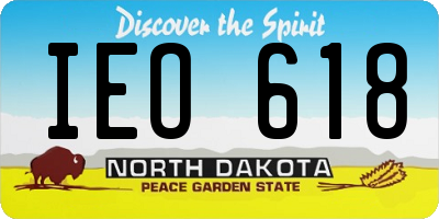 ND license plate IEO618