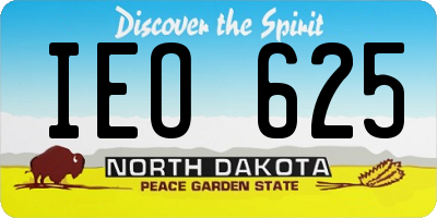 ND license plate IEO625