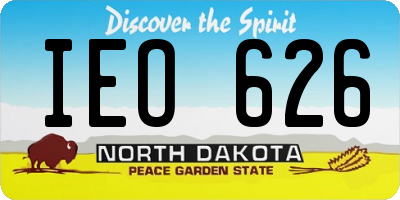 ND license plate IEO626