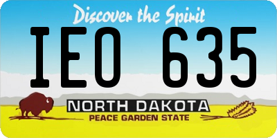 ND license plate IEO635