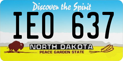 ND license plate IEO637