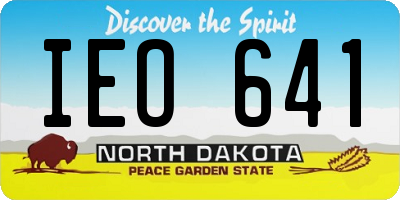 ND license plate IEO641