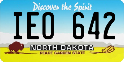 ND license plate IEO642