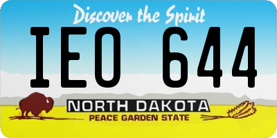 ND license plate IEO644