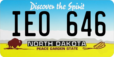 ND license plate IEO646