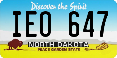 ND license plate IEO647