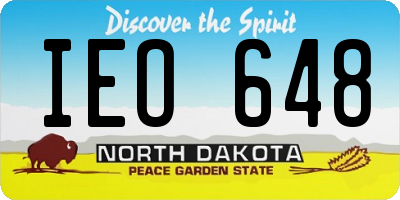 ND license plate IEO648