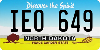 ND license plate IEO649