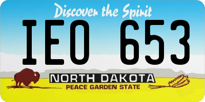 ND license plate IEO653