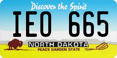 ND license plate IEO665