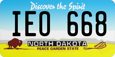 ND license plate IEO668