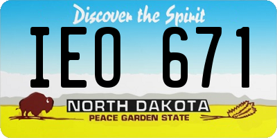ND license plate IEO671