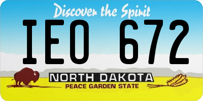 ND license plate IEO672