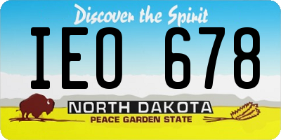 ND license plate IEO678