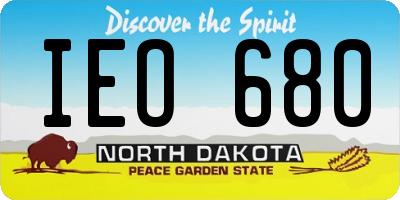 ND license plate IEO680