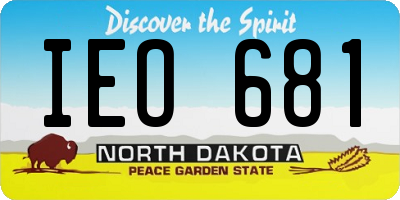 ND license plate IEO681