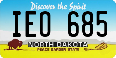 ND license plate IEO685