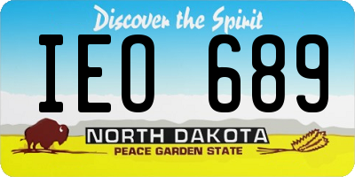 ND license plate IEO689