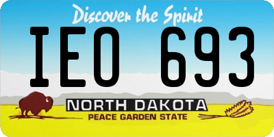 ND license plate IEO693