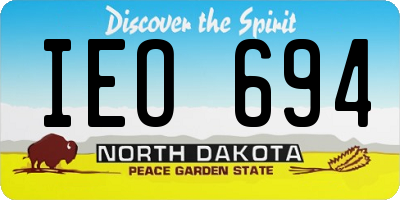 ND license plate IEO694