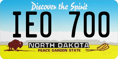 ND license plate IEO700