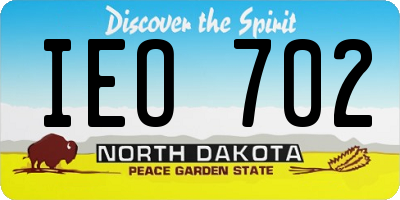 ND license plate IEO702