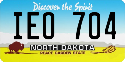 ND license plate IEO704