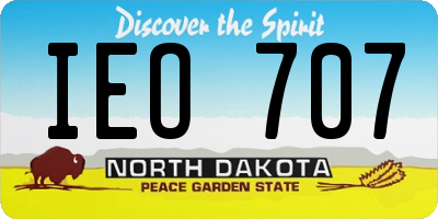 ND license plate IEO707