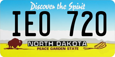 ND license plate IEO720