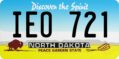 ND license plate IEO721