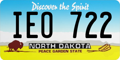 ND license plate IEO722