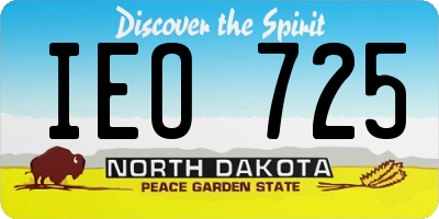 ND license plate IEO725