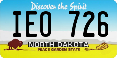 ND license plate IEO726