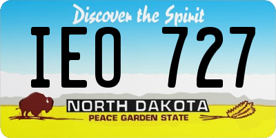 ND license plate IEO727