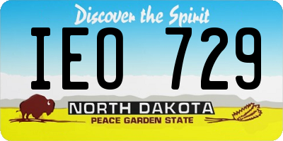 ND license plate IEO729