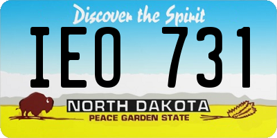 ND license plate IEO731