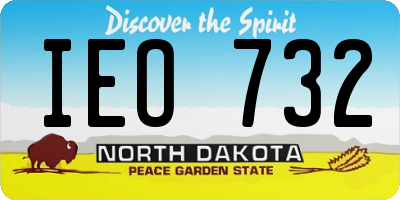 ND license plate IEO732
