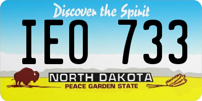 ND license plate IEO733