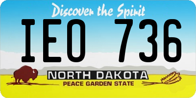 ND license plate IEO736