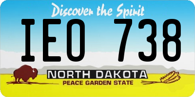 ND license plate IEO738