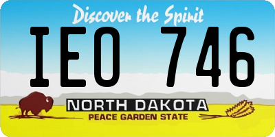 ND license plate IEO746