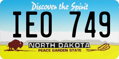 ND license plate IEO749