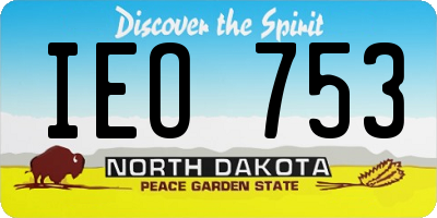 ND license plate IEO753